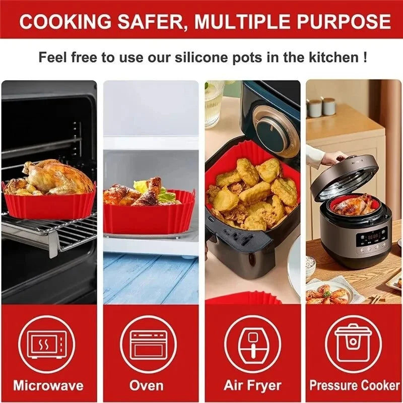 Reusable Square Silicone Air Fryer Liners