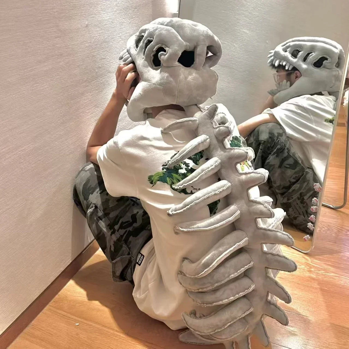 Accessoire Masque Tête de Dinosaures Os