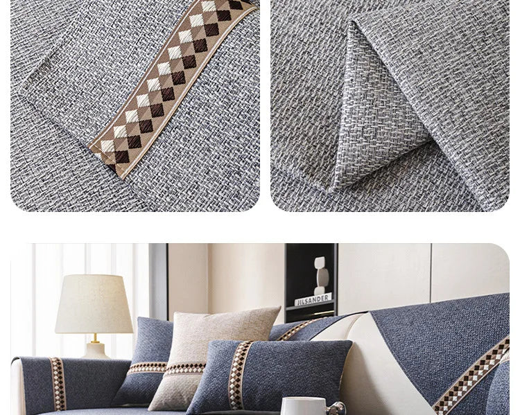 Non-Slip Dustproof Cotton-Linen Sofa Cover