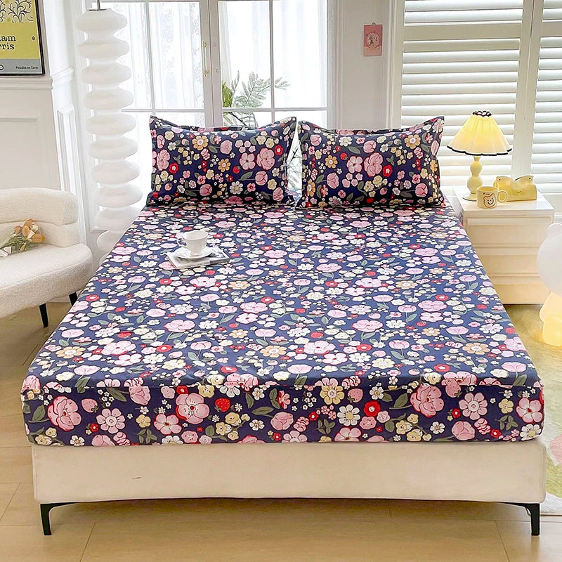 Botanical Floral Fitted Sheet – Soft Polyester Bedding for Everyday Comfort