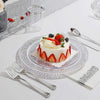 Elegant White Disposable Dinner Plates with Silver Lace Design