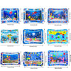 Colorful inflatable baby water play mat featuring floating toys and a decorative border.