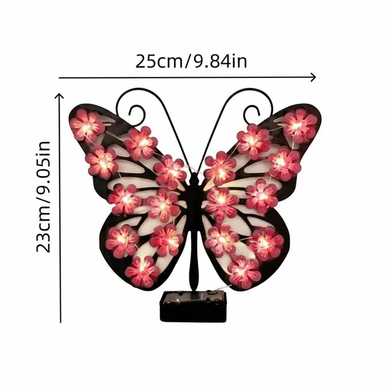 Solar-Powered Butterfly Wall Sconce