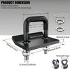 A black heavy duty anti-rattle hitch tightener clamp with a curved handle and mounting hardware.