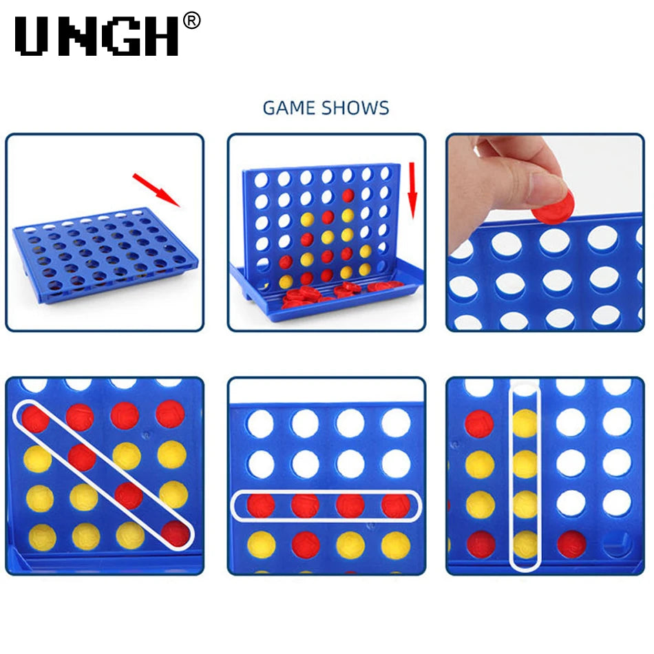 A set of blue plastic tiles with colored dots used for a game show or strategy board game