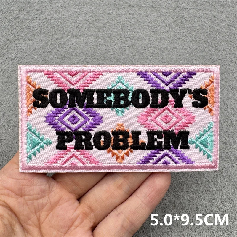 Pink Embroidered Iron-On Letter Patches for Clothing & Accessories