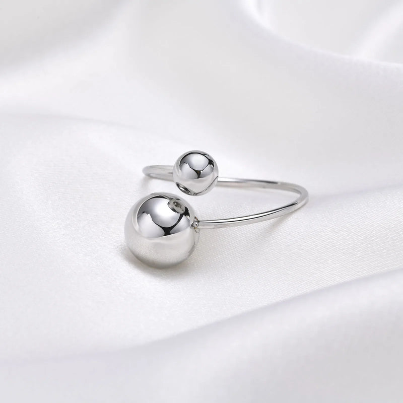 Double Ball Adjustable Stainless Steel Ring