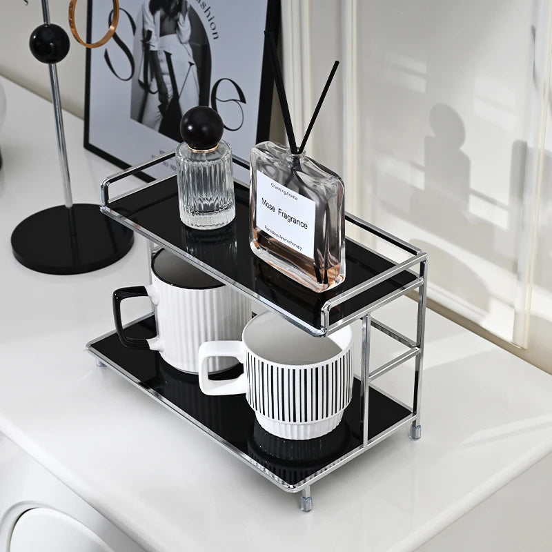 Two-Tier Metal Desktop Storage Rack