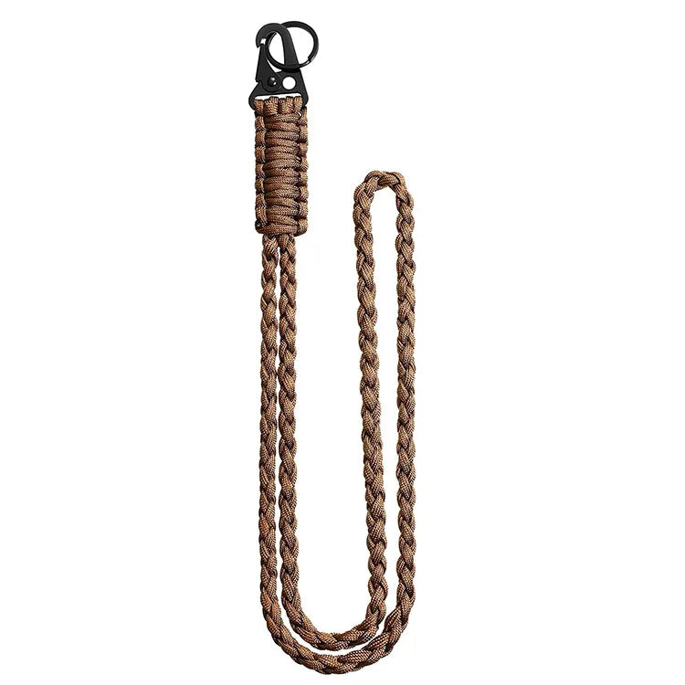 Heavy duty 550 paracord neck lanyard with a metal clip