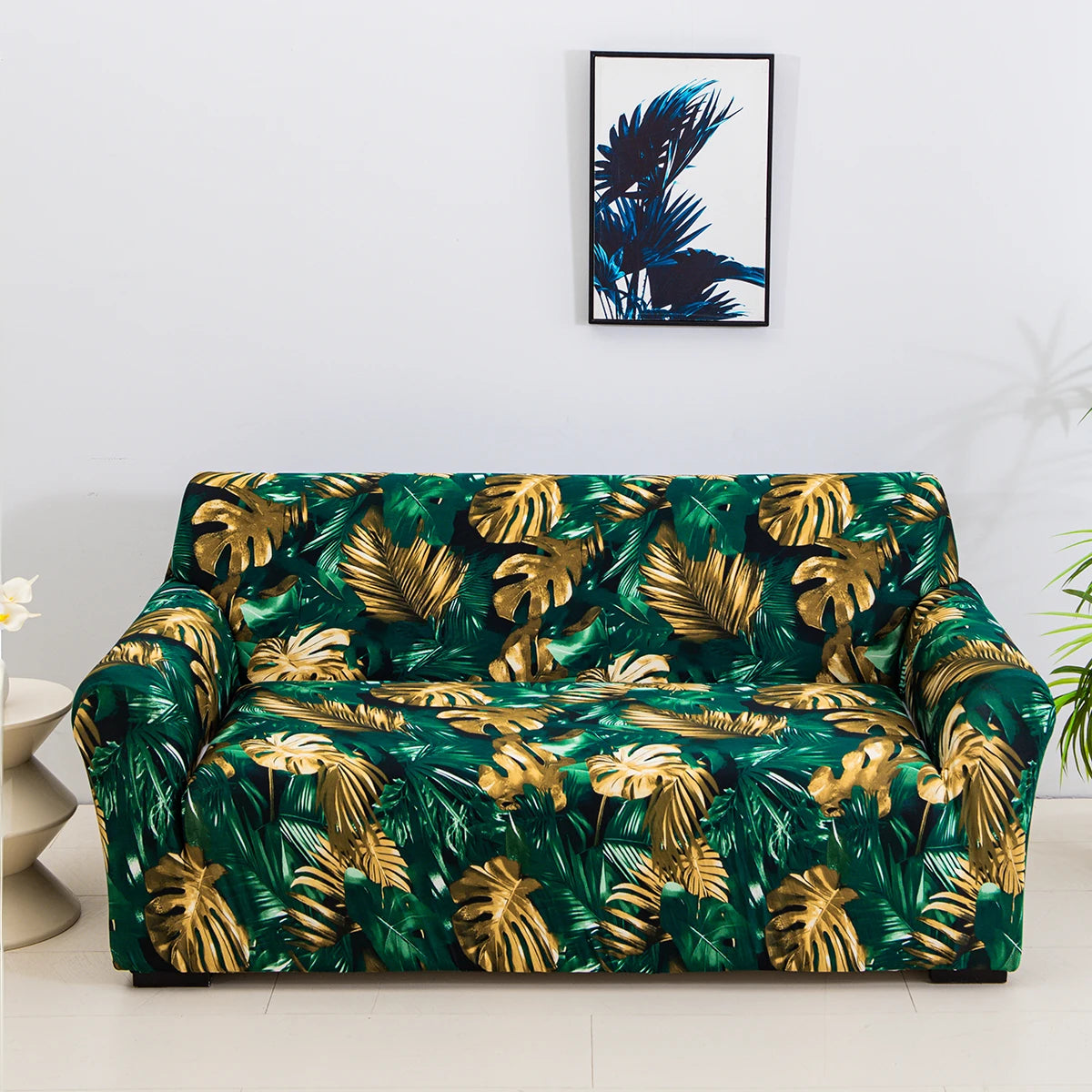 Floral Print Stretch Sofa Cover with Elastic Edge