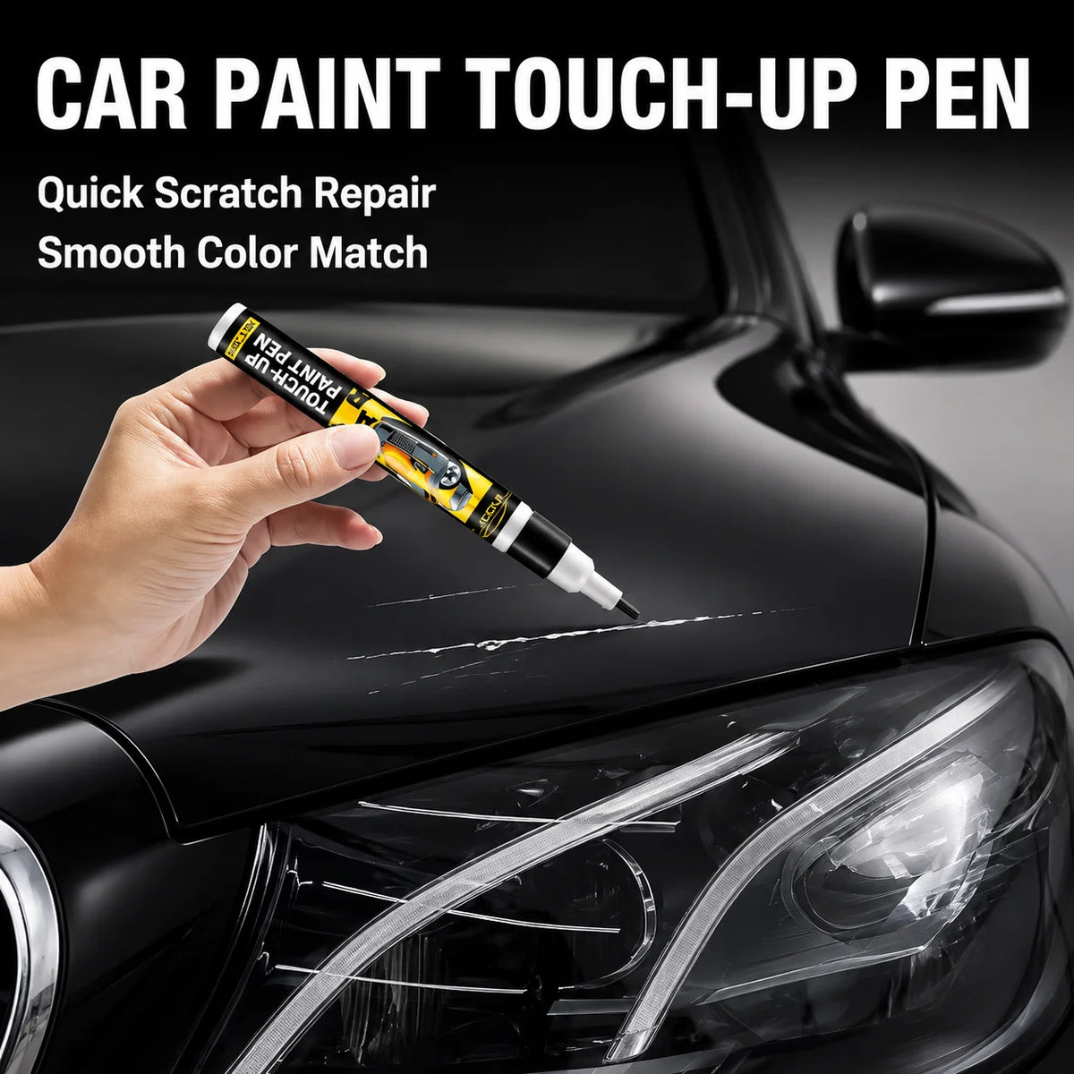 Black Car Touch-Up Paint Pen for Scratches & Wheel Repair