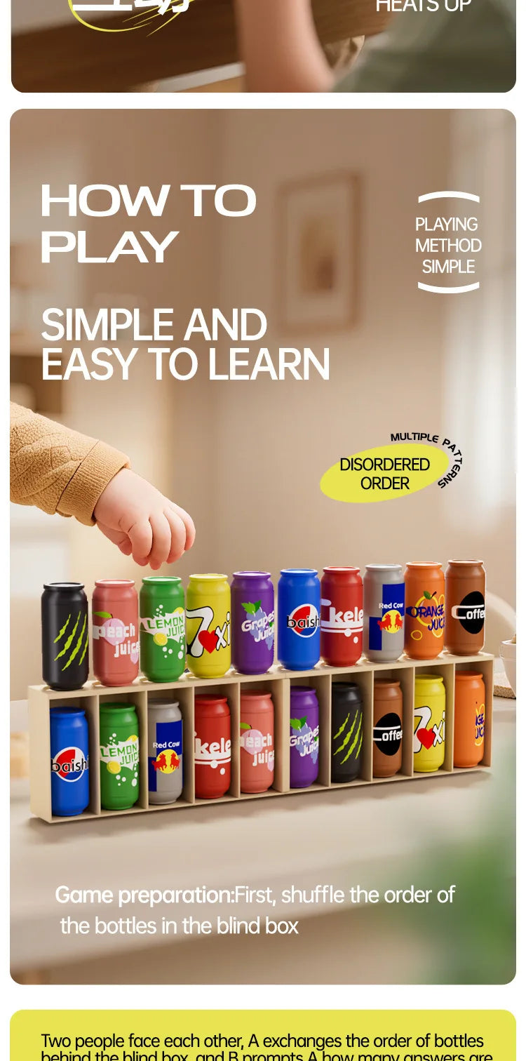 Bottle Guessing Memory Board Game for Kids