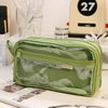 Transparent Double-Sided Pencil Case with Capybara Design