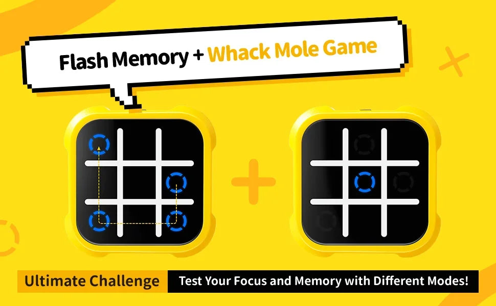 Handheld Electronic Tic Tac Toe Game with Memory & Reaction Modes
