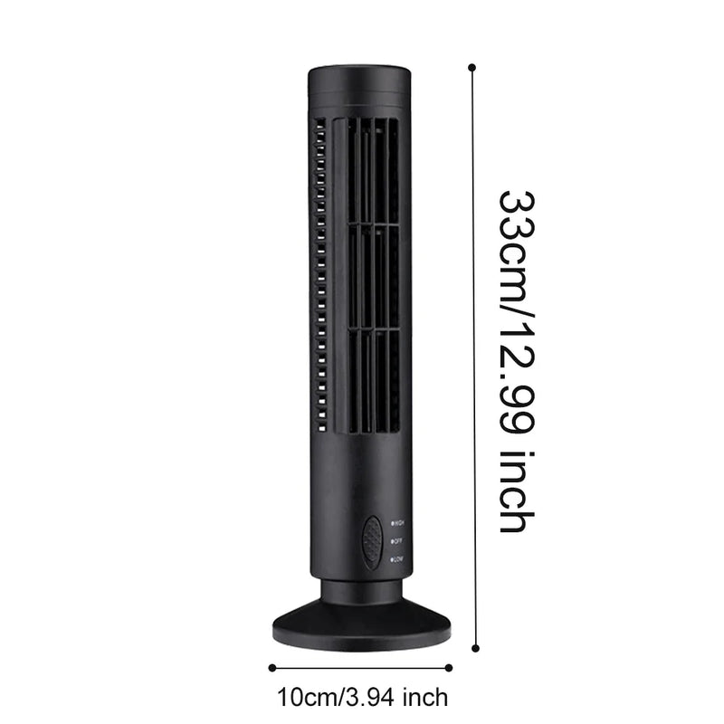 Compact Bladeless Tower Fan with USB Power