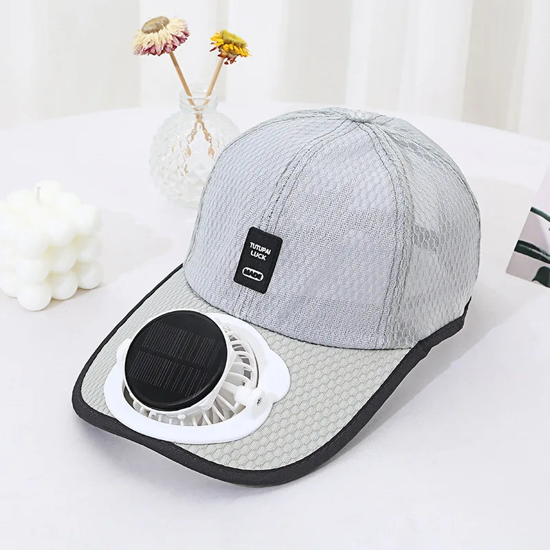 Solar-Powered Cooling Fan Baseball Cap