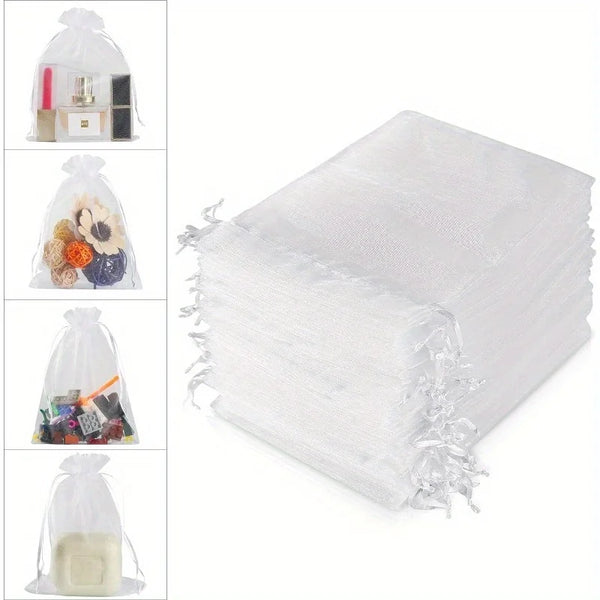 Sheer Organza Drawstring Gift Bags (Set of 100)