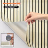 Close-up of a striped wall sticker with a new upgrade feature showing thickness and resistance coefficient.