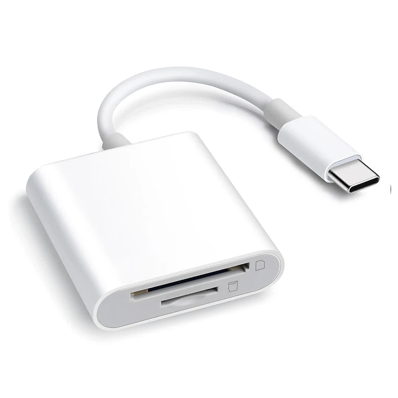 2-in-1 USB-C Camera Card Reader for iPhone and iPad