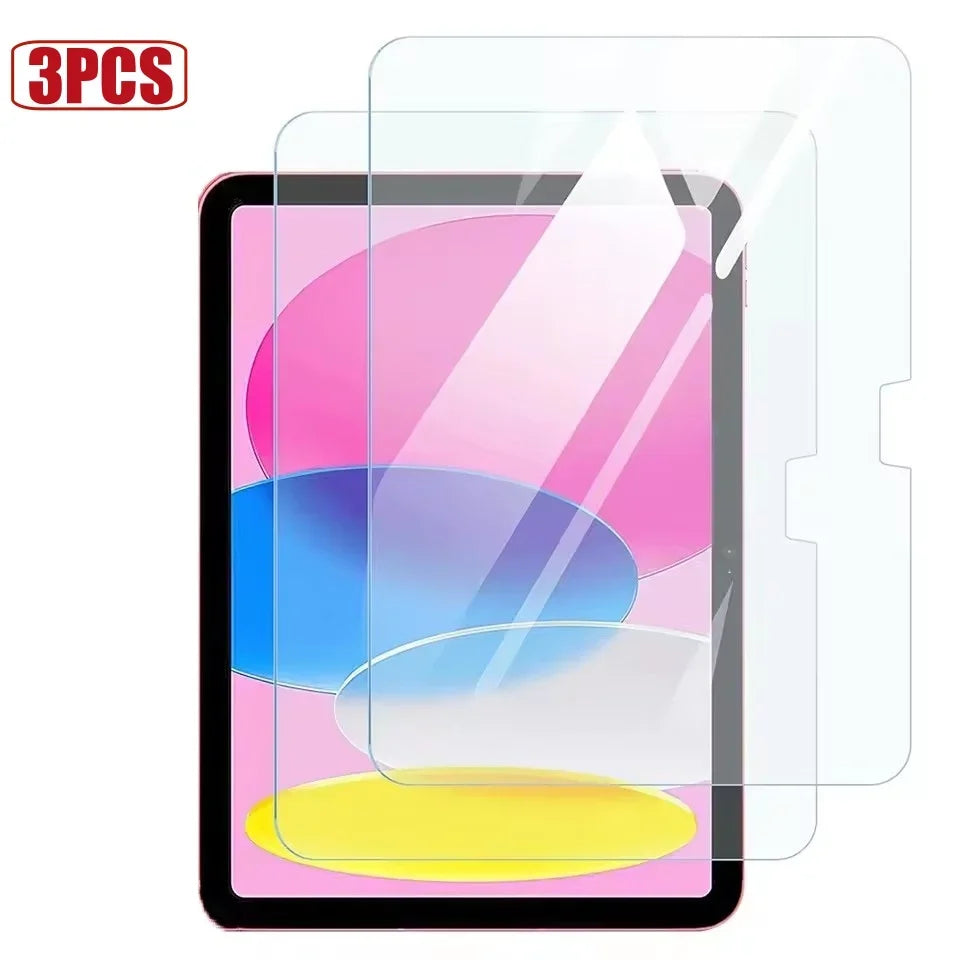 Three packs of tempered glass screen protectors for an iPad display
