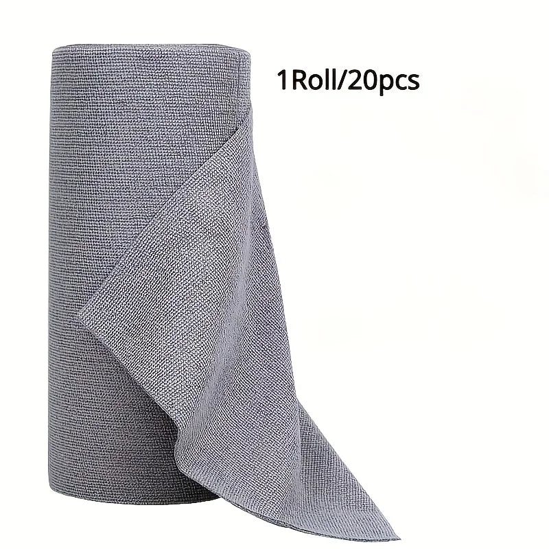 Reusable Microfiber Cleaning Cloth Roll (20 Sheets) – Multi-Surface Kitchen & Household Towels