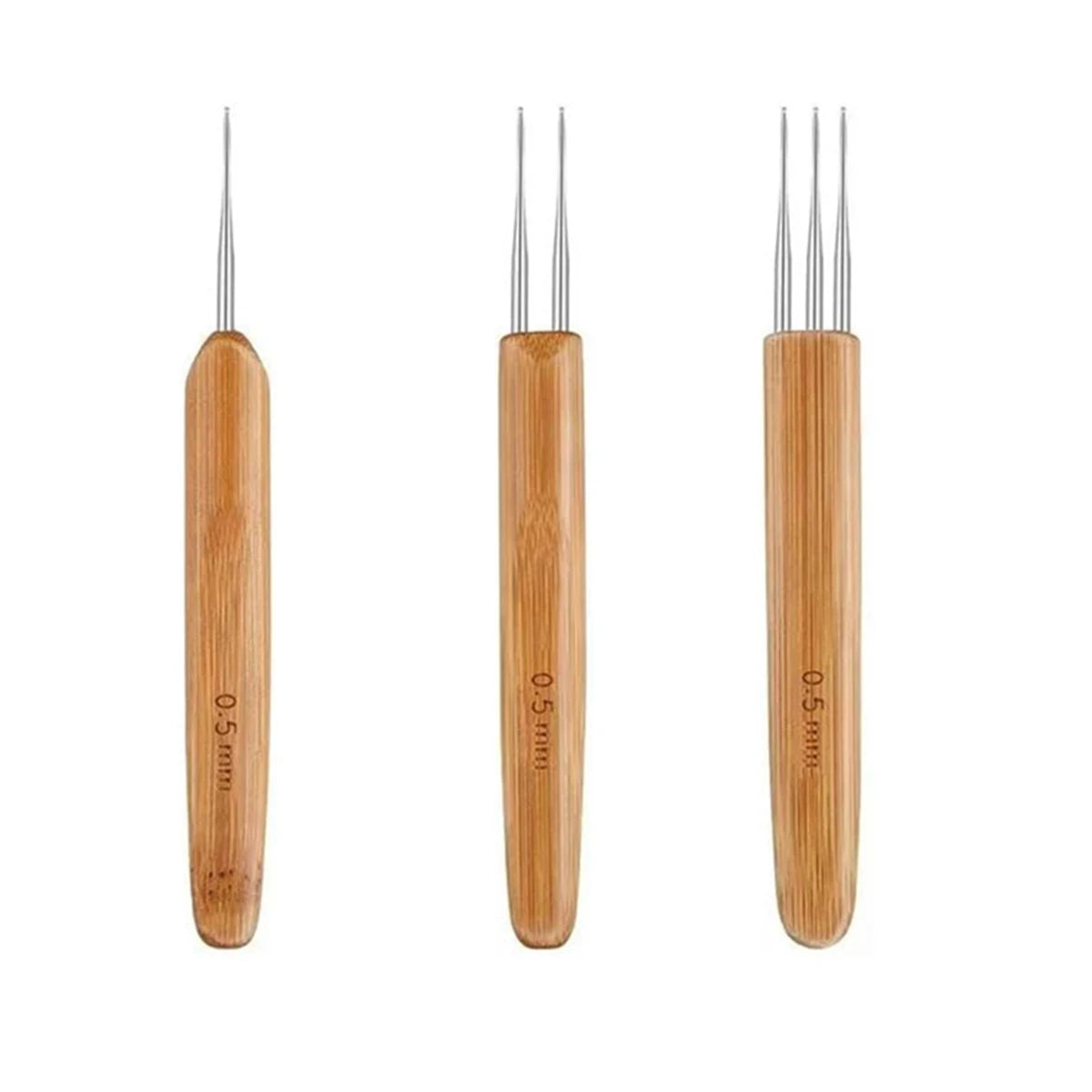 Wooden Dreadlock Crochet Hooks for Hair Styling (Set of 6)