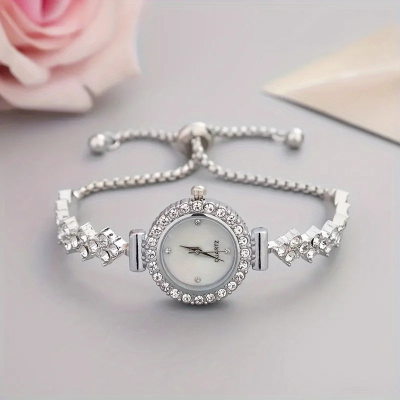 Elegante Quarzuhr mit Gold-Strassarmband