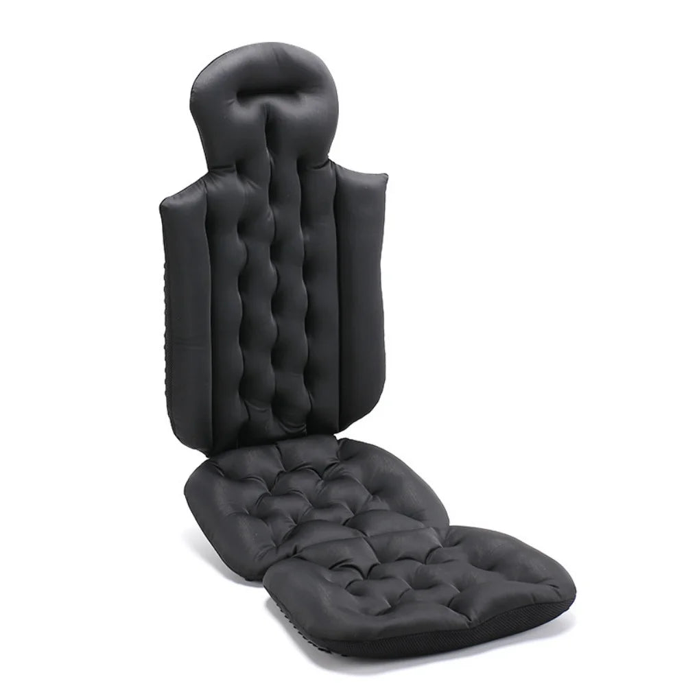 Black full-body bath pillow with head and neck support
