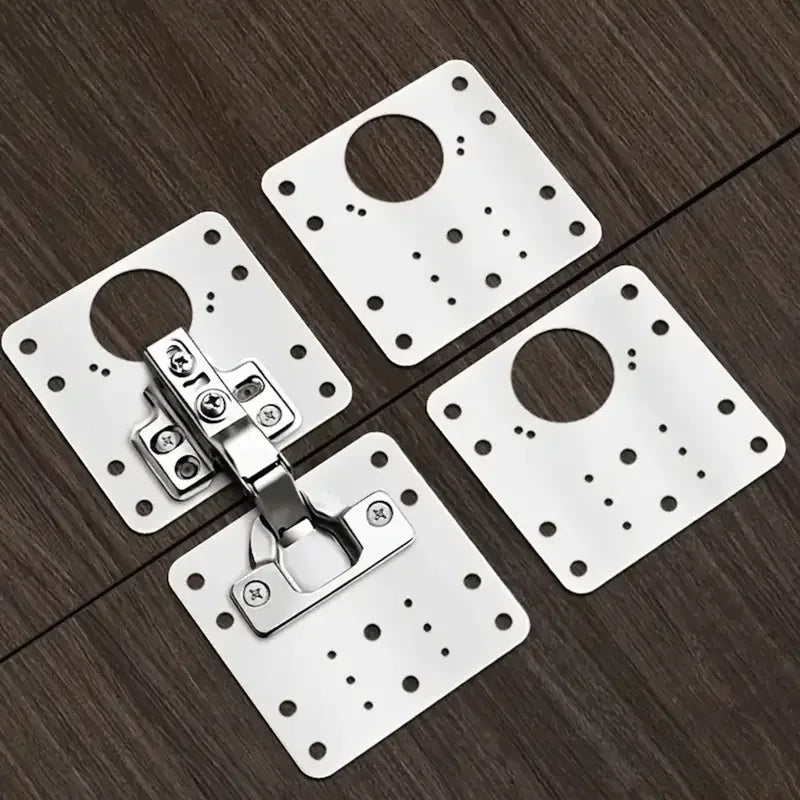 Stainless Steel Hinge Repair Plate Set for Cabinet Doors