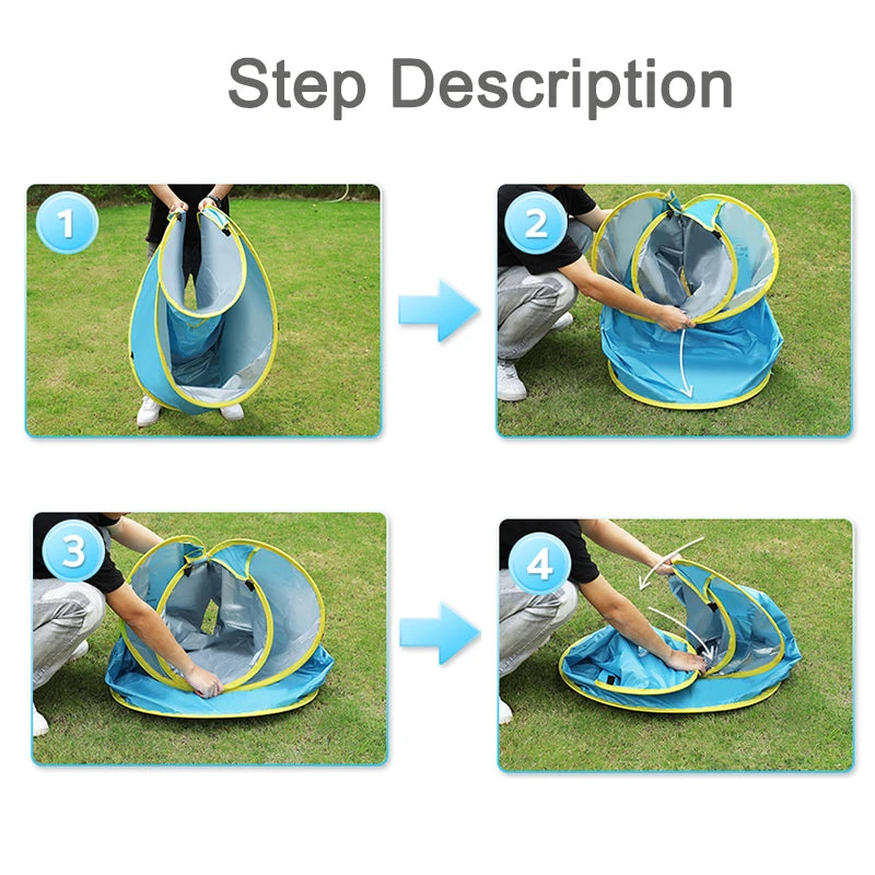 Pop-Up Beach Tent with Built-In Splash Pool for Kids