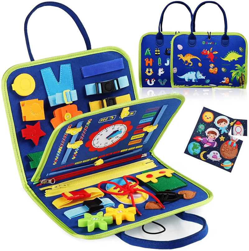 Montessori Busy Board for Toddlers - Sensory Learning & Fine Motor Skills