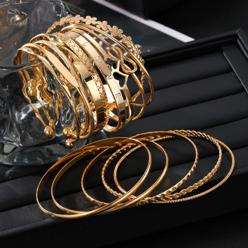 Bohemian Heart & Flower Bracelet Set