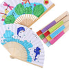 Classic Bamboo Folding Fan with Blank Canvas Design