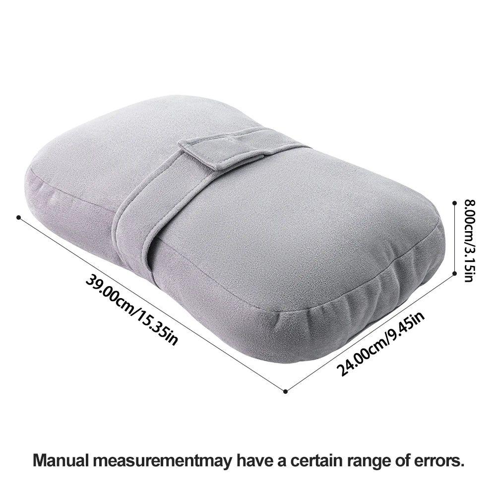Almohada ergonómica para la rodilla de color gris claro, diseñada para dormir de lado.