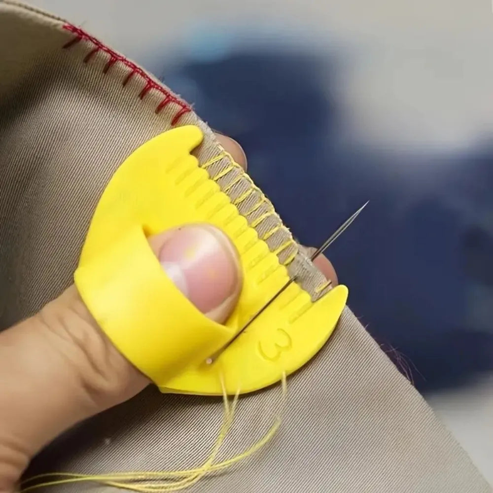 Adjustable Edge Stitching Stencils with Fabric Thimble for Sewing & Embroidery