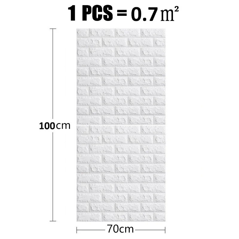 3D Self-Adhesive Brick Wall Panels