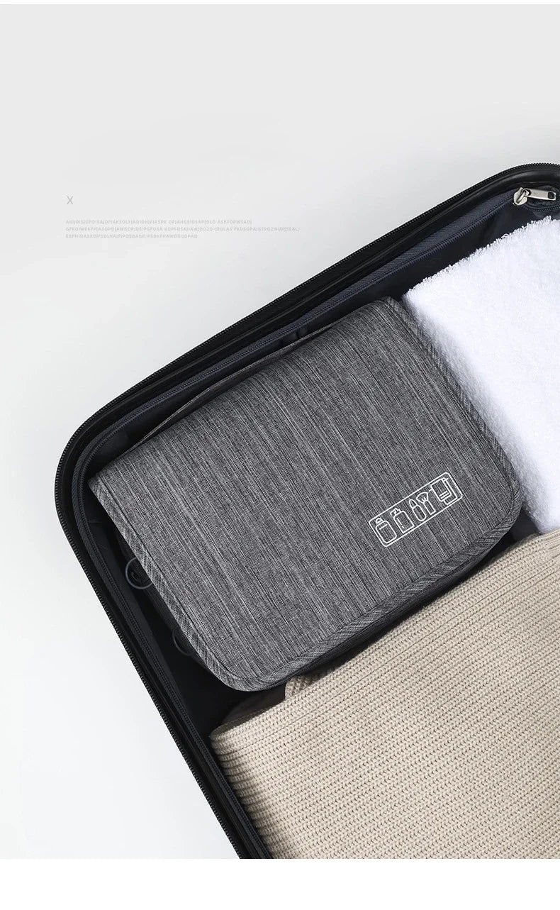 Portable Hanging Travel Toiletry Bag with Waterproof Oxford Fabric