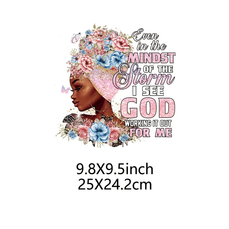 A pink floral design featuring a woman's face and text on a dark background.