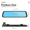 10-Inch Touchscreen Mirror Dash Cam with Front and Rear Cameras