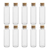 Set of 10 Mini Glass Bottles with Cork Stoppers for DIY and Decor