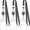 Black Retractable Badge Reel with Card Holder
