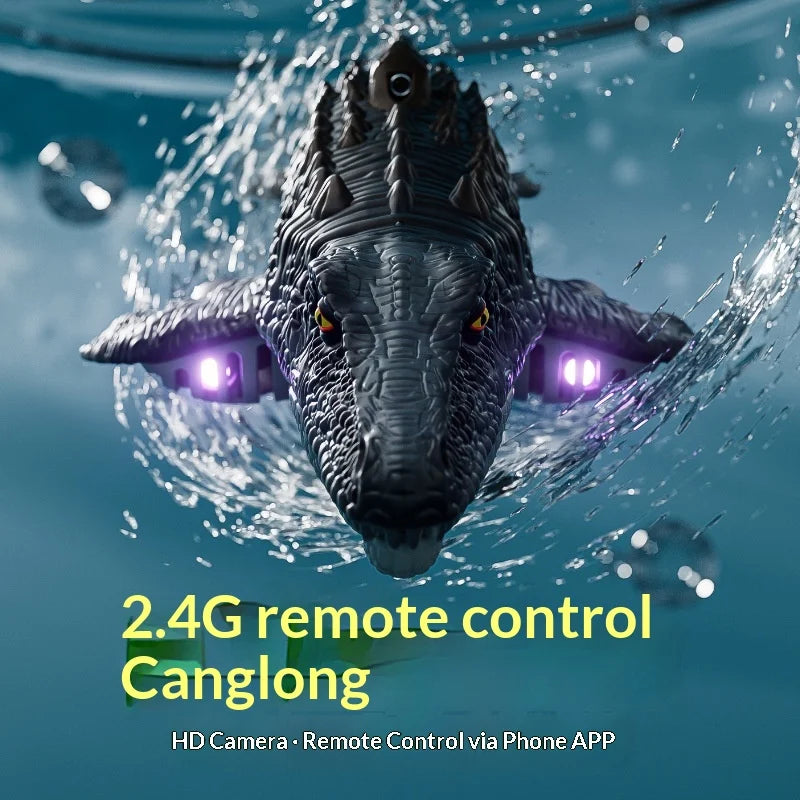 Juguete Acuático de Mosasaurio con Cámara HD y Control Remoto