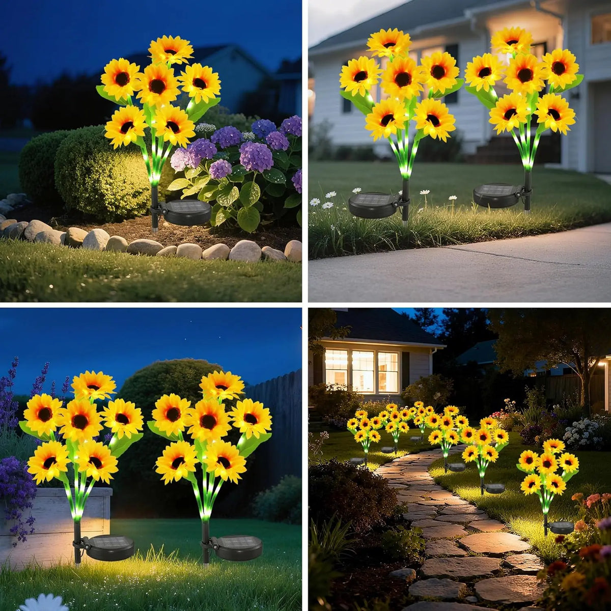 Solar Sunflower Garden Lights