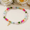 Cross-Shaped Crystal Bead Bracelet