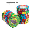 A stack of colorful magic cubes used for teaching numbers and arithmetic to children.