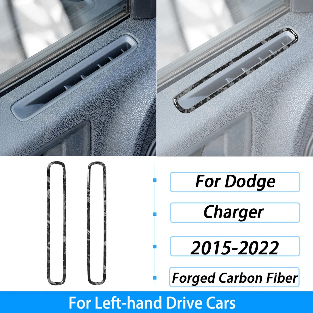 Compteur de vitesse et garniture d'aération en fibre de carbone pour une Dodge Charger à conduite à gauche