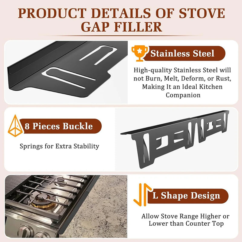 Adjustable Stainless Steel Stove Gap Cover