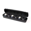 Black multi-slot watch travel organizer case with comfort pillow for storing watches