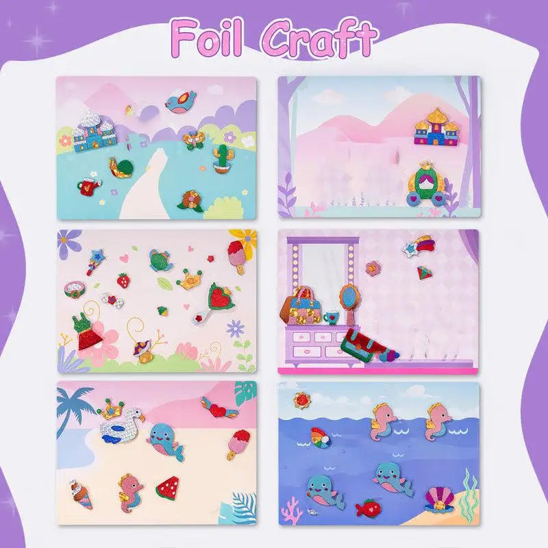 DIY Foil Art Sticker Kit for Kids