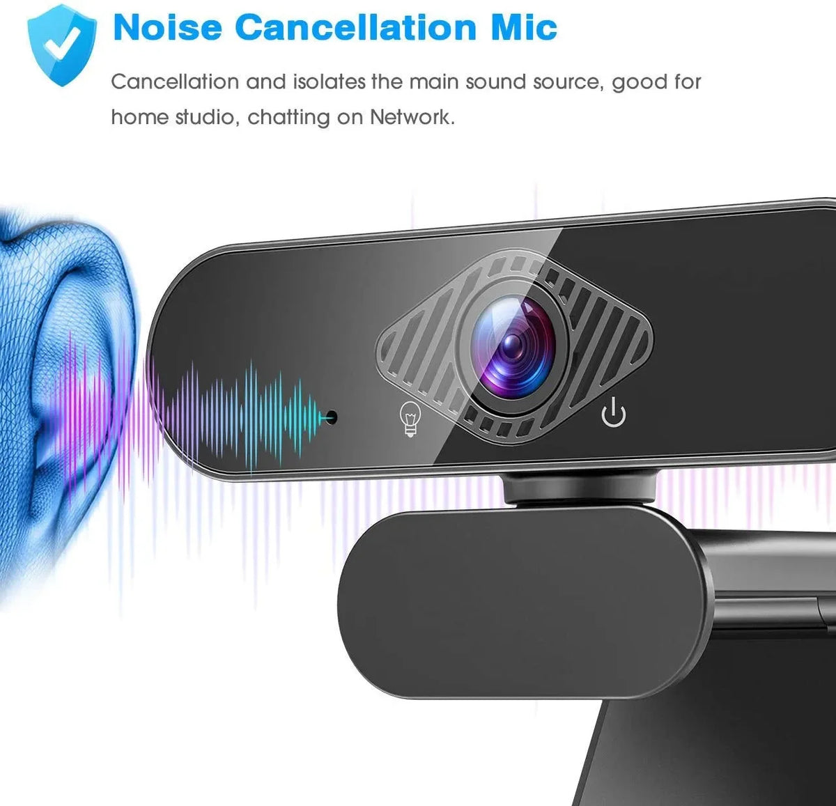 Full HD 1080p Webcam with Built-in Microphone